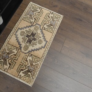 1&#39;4x2&#39;8 ft, ORANGE TURKISH RUG, Small Vintage Rug, Oushak Handmade Rug, 1x3 Rug, Antique Rug, Wool Rug, Bathmat, Doormat, Housewarming Gifts