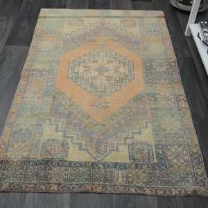 3'6x5'7 ft, VINTAGE TÜRKISCHER TEPPICH, Minimalistischer Teppich, Teppich, Flur Teppich, Dekor Teppich, Designerteppich Bild 2
