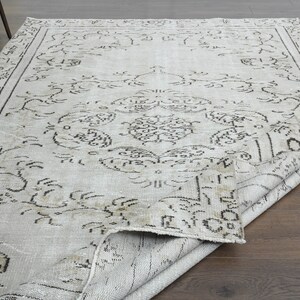 5&#39;5x8&#39;6 ft, BEIGE BROWN RUG, Oriental Rug, Turkish Area Rug, Vintage Wool Rug, Living Room Rug, Handwoven Antique Rug, Bohemian Rug, 6x9 Rug
