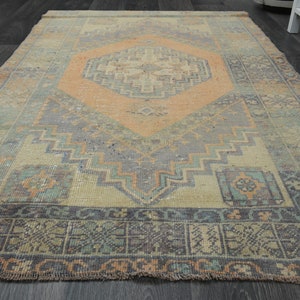 3'6x5'7 ft, VINTAGE TÜRKISCHER TEPPICH, Minimalistischer Teppich, Teppich, Flur Teppich, Dekor Teppich, Designerteppich Bild 1