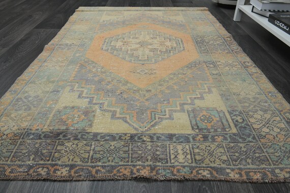 3'6x5'7 ft, VINTAGE TURKISH RUG, Minimalist Rug, Hallway Rug, Vintage Rug, Decor Rug, Interior Designer, Tribal Rug, Farmhouse Decor Rug