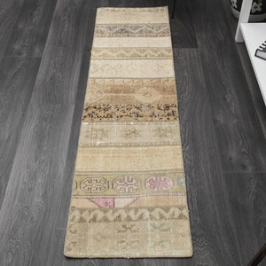 1&#39;4x5&#39;3 ft Turkish Vintage Runner, Oushak Runner, Flatweave Decor, Handwoven Runner, Patchwork Rug, Hallway Runner, Minimalist Runner