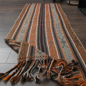 2.5x6.4 ft, TURKISH VINTAGE RUNNER, Oushak Rug, Colorful Decor, Handwoven Rug, Stair Runner Rug, Entryway Runner, Hallway Rug, Orange Brown