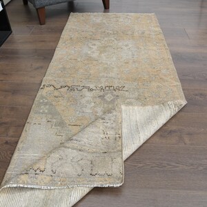 70x180 cm, KLEINER TÜRKISCHER LÄNGER, Orange Beige Läufer, 90x180, Vintage Läufer, Wollteppich, Handgewebte Teppich Läufer