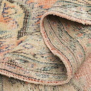 5'9x9'6 ft, ORANGE ORIENTAL RUG, Turkish Rug, Vintage Rug, Handmade Woven Rug, Living Room Rug, 6x10 Area Rug, Home Decor, Antique Decor Rug