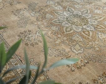 OVERSIZED PERSER TEPPICH Vintage Teppich, Boho Teppich, 300x300, Wollteppich, Heriz Orange Braun