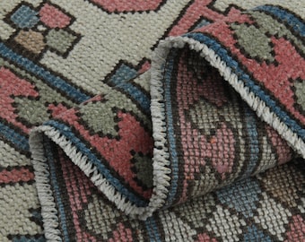 5'6x8'6 ft, GEOMETRIC COLORFUL RUG, Turkish Area Rug, Handmade Rug Living room Rug, Vintage Rug, 6x9 Oushak Wool Rug, Home Decor, Antique