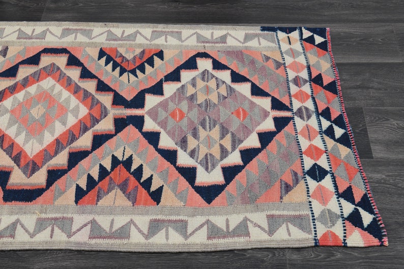 2'9x10'5 Ft, PINK COLORFUL RUNNER, Oushak Runner, Tribal Rug, Boho ...