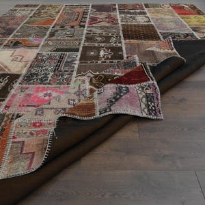 9x12 ft, PATCHWORK TURKISH RUG, Vintage Area Rug, Oushak Handmade Rug, Living Room Rug, Home Decor, 9x12 Area Rug, Wool Antique Rug, Rug