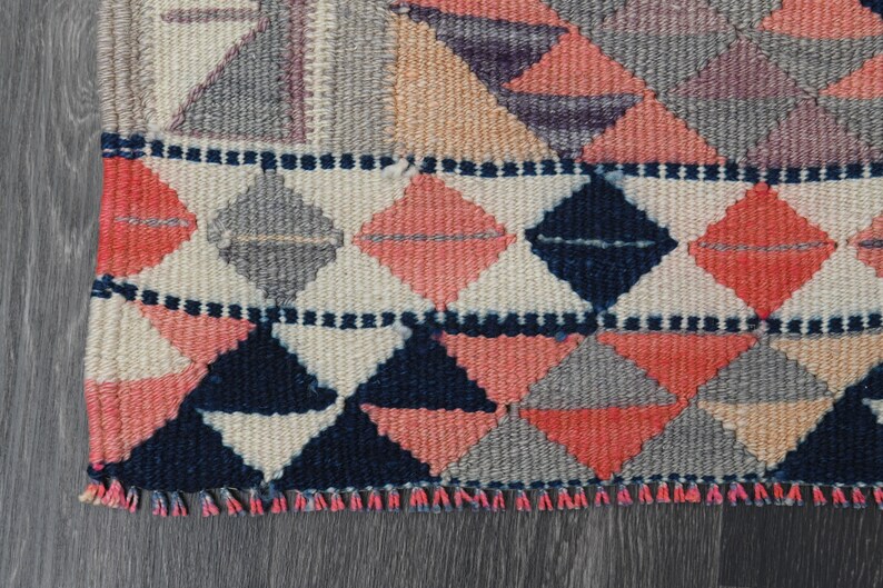 2'9x10'5 Ft, PINK COLORFUL RUNNER, Oushak Runner, Tribal Rug, Boho ...
