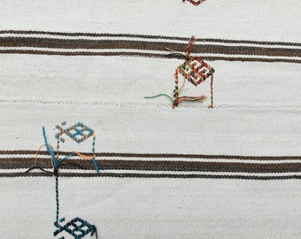 2'1x2'8 ft, Vintage Turkish Kitchen Rug, Door mat, 2x3 Striped Entry Beige Handmade Rug, Wool Rug, Entryway Rug, Home Decor, Neutral Mat