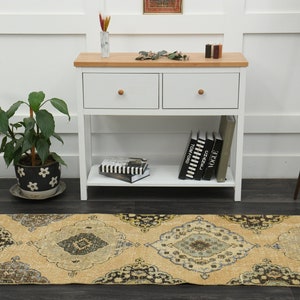2.6x11.6 ft Turkish Vintage Runner Rug, 3x12 Oushak Runner, Home Decor, Handwoven Rug, Kitchen Runner Rug, Entryway Runner, Hallway Runner