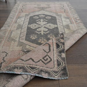 2&#39;9x6&#39;2 ft, ORANGE, Turkish Vintage Decor Runner, 3x6 Oushak Runner, Minimalist Rug, Kitchen Runner, Star Runner Rug, Hallway Runner Rug