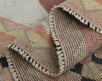 6x8 VINTAGE ANATOLIAN RUG, Handmade Rug, Wool Rug, Large Rug, Beige Orange Rug, Rugs For Living Room, Area Rug, Home Decor, Neutral Area Rug