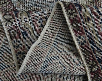 DISTRESSED VINTAGE Teppich, Türkischer Lila Teppich, Oushak Wollteppich, Handgefertigter Teppich, 200x300, Wohnzimmerteppich, Wohnkultur, Tribal
