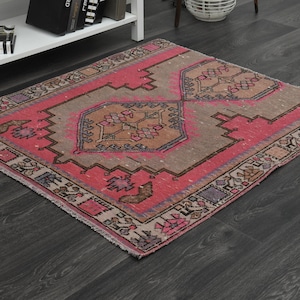 3&#39;2x3&#39;6 ft Turkish Rug, Oushak Rug, Handmade Rug, Door Mat, , Vintage Rug, Farmhouse Decor, Tiny Rug, Small Rug, Wholesale Rug