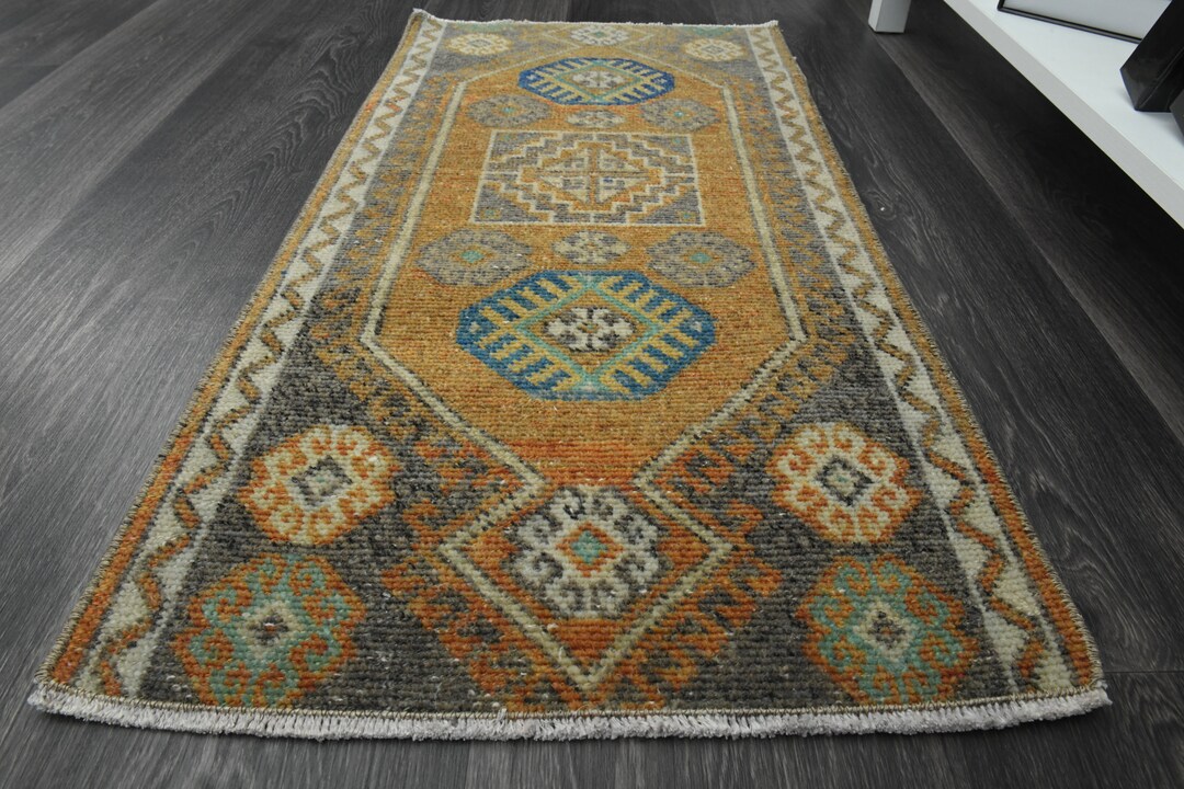 1'6x3 Ft, FARMHOUSE DECOR, Door Mat, Vintage Rug, Handmade Rug, Mid ...