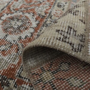 2&#39;2x8&#39;6 ft Turkish Runner, Vintage Runner, Beige Brown Decor, Wool Runner, Handwoven Runner, Patchwork Runner, Oushak Runner, Gift for Kids