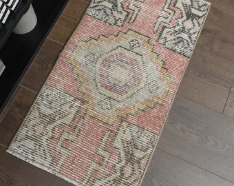 1'3 x 2'5 ft, ROSE BEIGE MAT, tapis turc, tapis minimaliste, tapis de salle de bain, paillasson, tapis de bain turc, tapis tissé à la main, tapis turc en laine, mini tapis