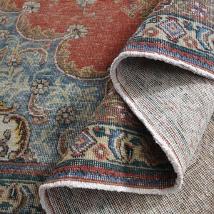 9&#39;6x12&#39;6 ft, OVERSIZED FADED RUG, Persian Antique Rug, Vintage Rug, Oushak Wool Rug, Living Room Rug, 10x13 Area Rug, Handwoven Area Rug