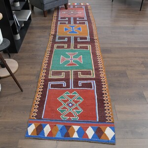 3x12 ft, VINTAGE RUNNER RUG, 3x12 Oushak Runner, Wool Neutral Runner, Handwoven Rug, Kitchen Runner Rug, Turkish Rug Runner, Hallway Rug
