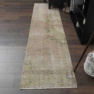 2'6x9'9フィート、コーラルオレンジピンク、トルコ製ヴィンテージ