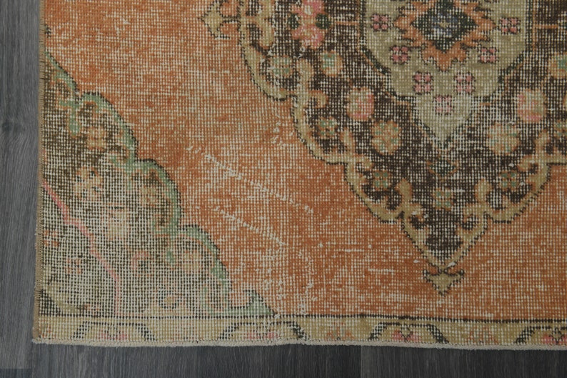 3'3x11'3 Ft, TURKISH RUNNER RUG, Entry Runner, Wool Carpet, Orange ...