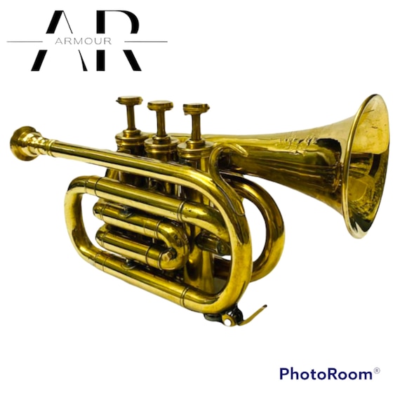 Brass Vintage Polish Trumpet Pocket Bugle Horn 3 Valve Mouthpiece Best for  Gift -  Australia