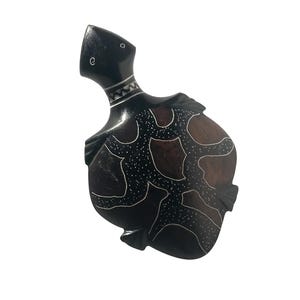 Hand-carved natural stone turtle, handcrafted African figurine, zen decorative object, animal gift, unique piece, African art