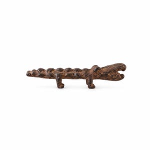 Bronze crocodile from Mali – Lost-wax bronze animal sculpture, handcrafted collector's item, art decoration