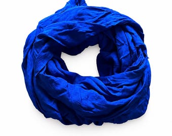 Chèche touareg bleu indigo – écharpe coton 100% teintée à la main écharpe indigo, turban long écharpe berbère ethnique Turban touareg