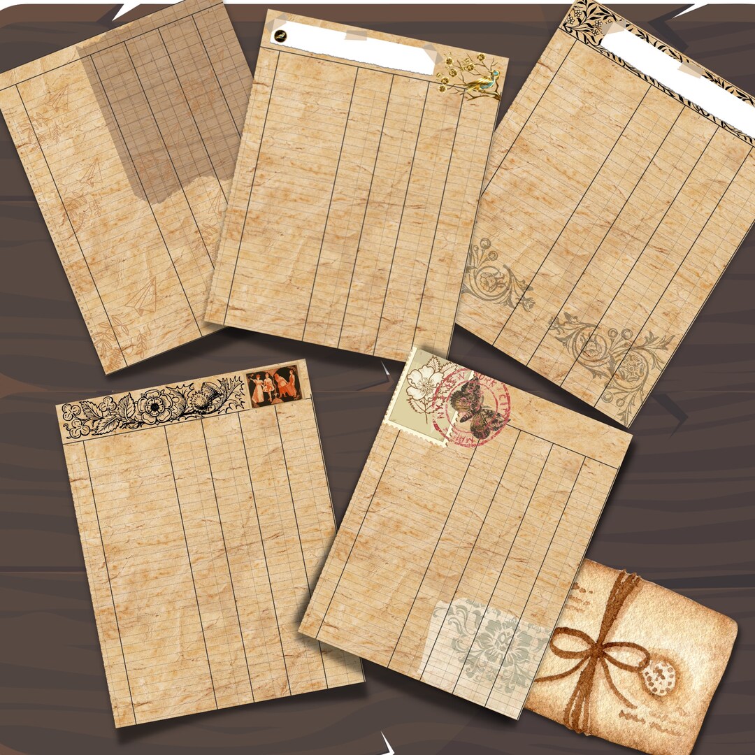 Antique Ledger Paper Vintage Themed Ledger Digital Ephemera Etsy