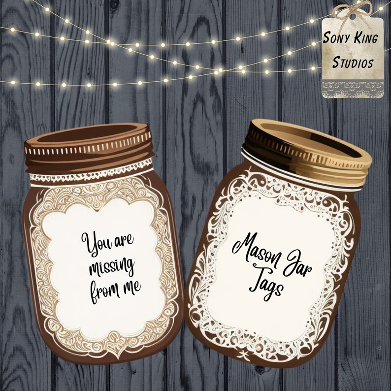 Antique Paper Mason Jar Tags Printable Gift Tags &amp; Floral Pattern ...