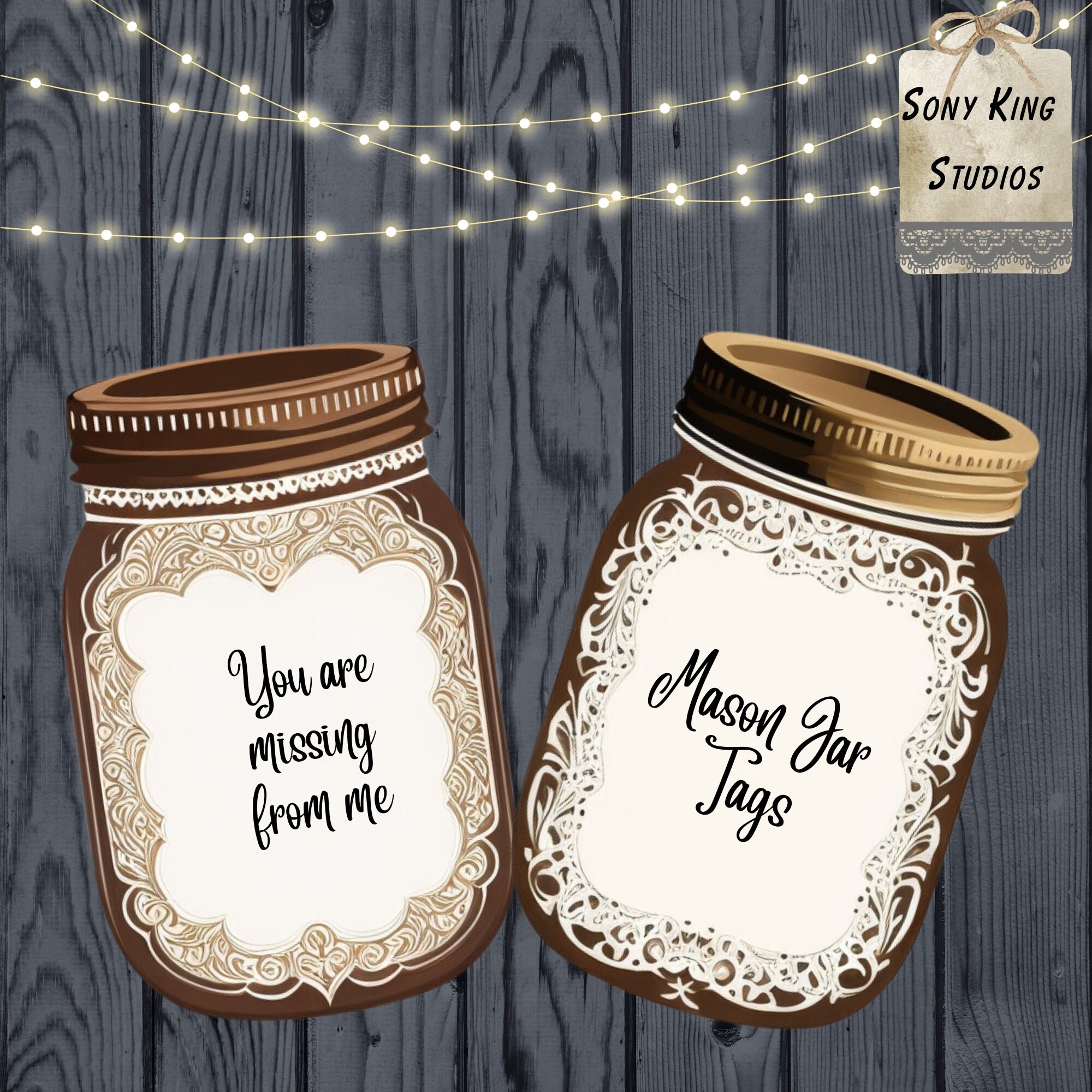 Antique Paper Mason Jar Tags Printable Gift Tags &amp; Floral Pattern ...