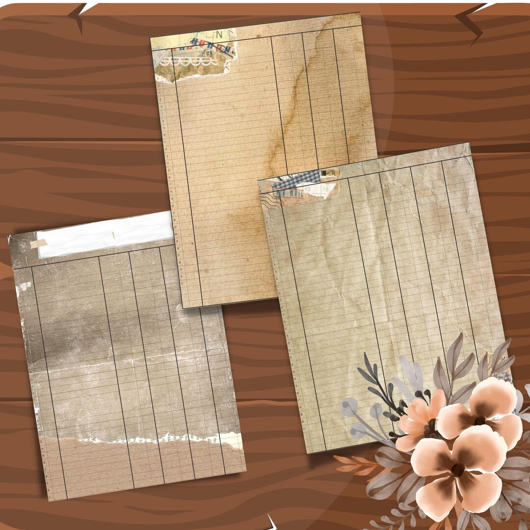 Antique Ledger Paper Vintage Themed Ledger Digital Ephemera Etsy