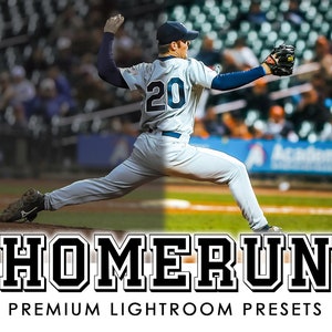 Baseball Presets, Lightroom Mobile & Desktop, Homerun, Sports Photoshop Preset, Baseball Photography, Filter, Digital Download