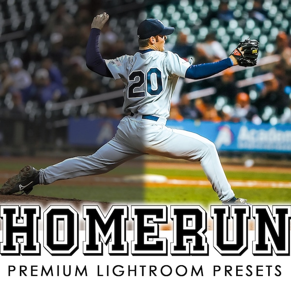 Baseball Presets, Lightroom Mobile & Desktop, Homerun, Sports Photoshop Preset, Baseball Photography, Filter, Digital Download