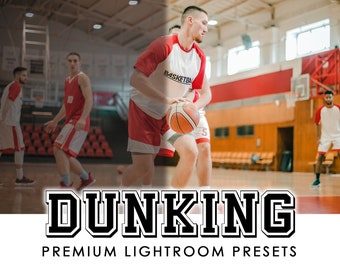 Basketball Presets, Lightroom Mobile & Desktop, Dunkin, Sports Photoshop Preset, Basketball Photography, Filter, Digital Download