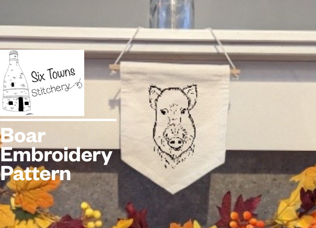 Boar Pattern Line Art Boar Pig Embroidery Pattern - Etsy
