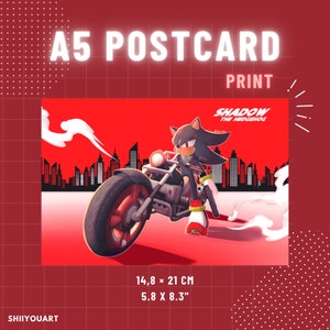 Shadow Motorcycle A5 Postcard Print