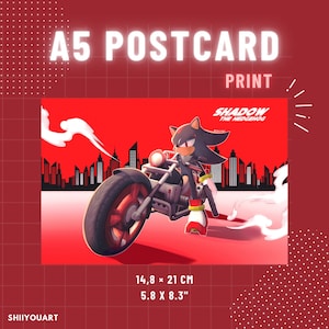 Shadow Motorrad A5 Postkarten Print