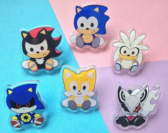 Sonic Chibi Acrylic Pins