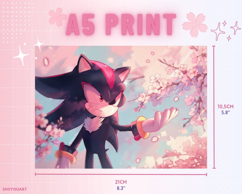 Imprimé fleurs de cerisier ombre A5 image 1