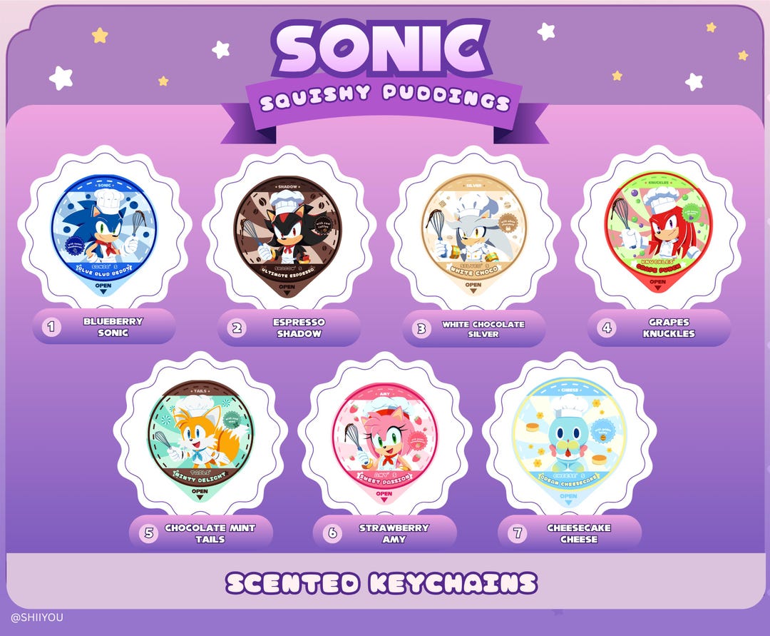 Scented Sonic Pudding Keychains - Etsy
