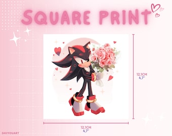 Square Shadow Flower Bouquet Print