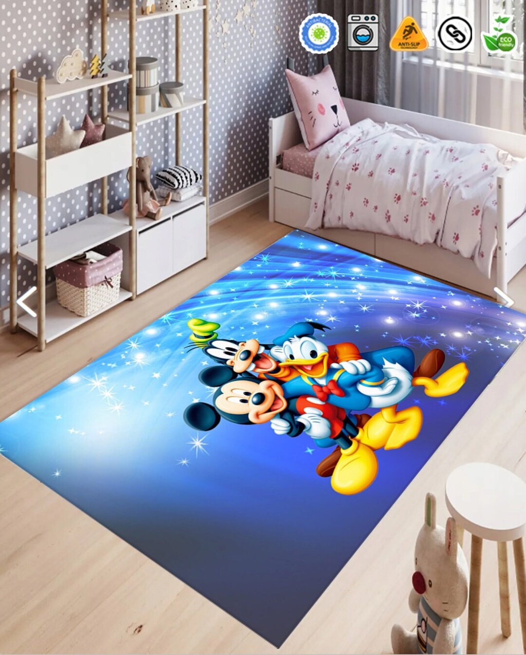 Donald Duck Rug Mickey Mouse Minimalist Rug Kids Rug Kids Etsy