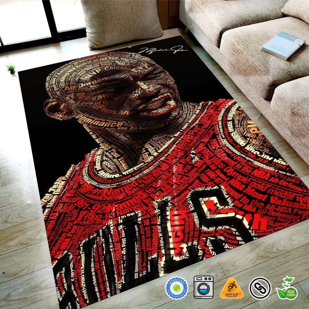 Michael Jordan Carpet Chicago Bulls Rug Air Sneaker Carpet Etsy