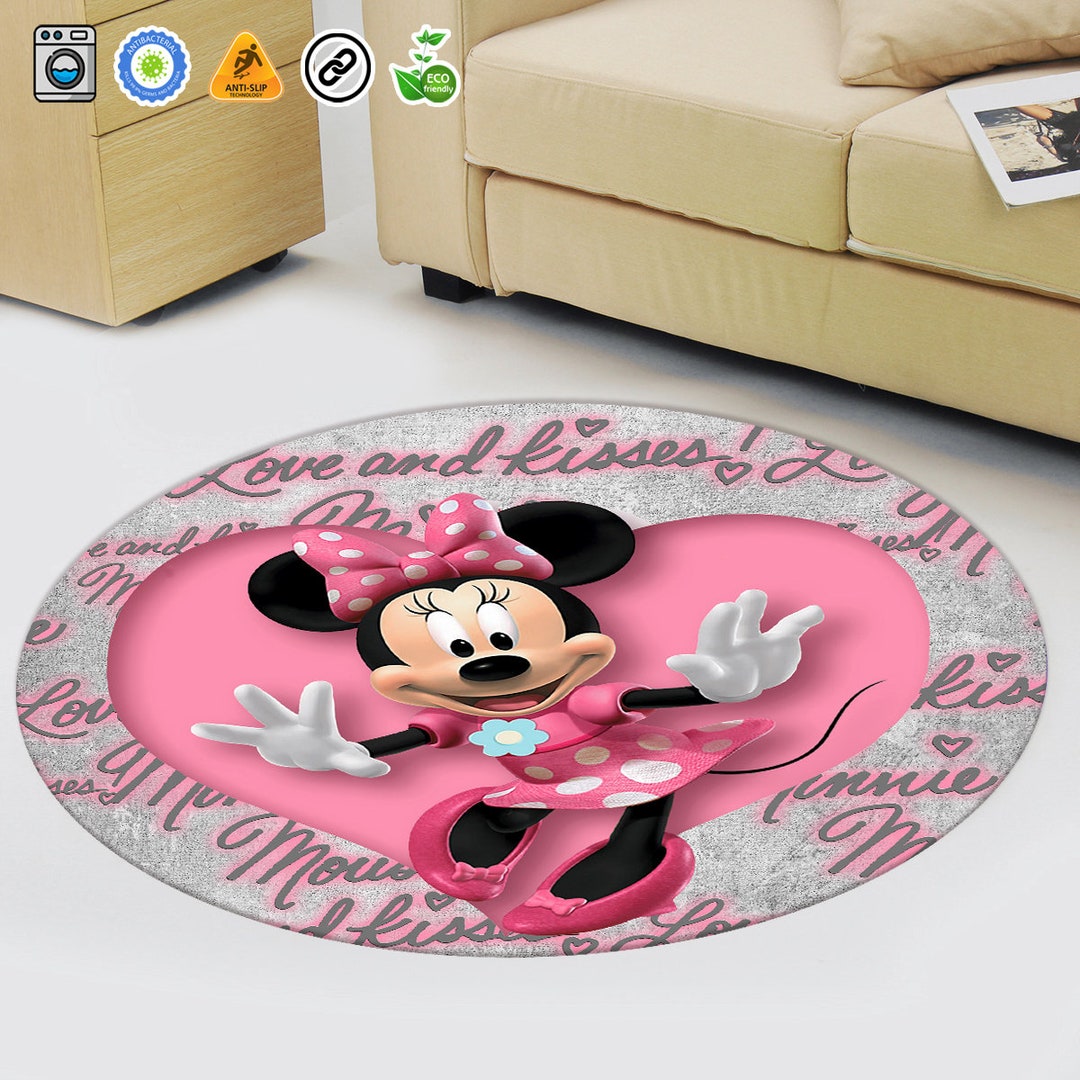 Heart Minnie Mouse Rug Girl Minnie Mouse Rugs Carpet Indoor Etsy