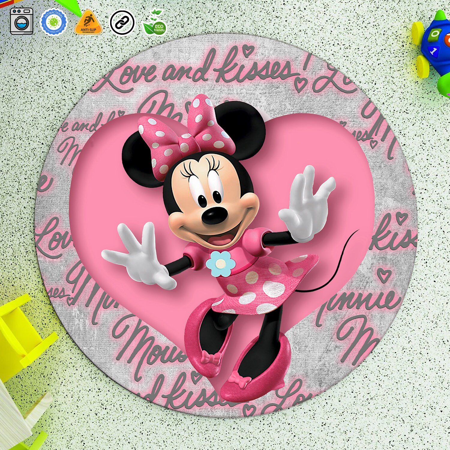 Heart Minnie Mouse Rug Girl Minnie Mouse Rugs Carpet Indoor Etsy