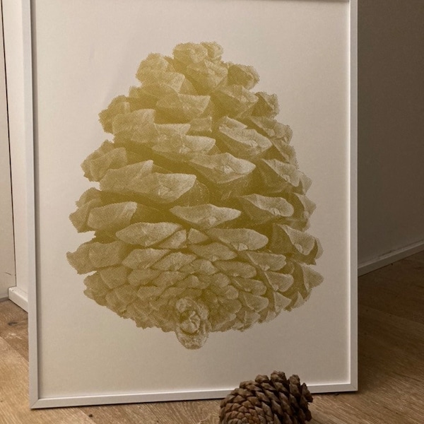 GOLD PINE _ Handmade screen print in gold